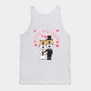 Just Meowied Cat Wedding Newly Weds Funny Tank Top